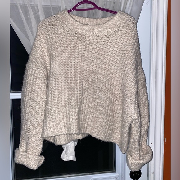 Beige Knit Heavy Long Sleeve Pullover Sweater Women | Garage | Size: XL - Picture 1 of 5